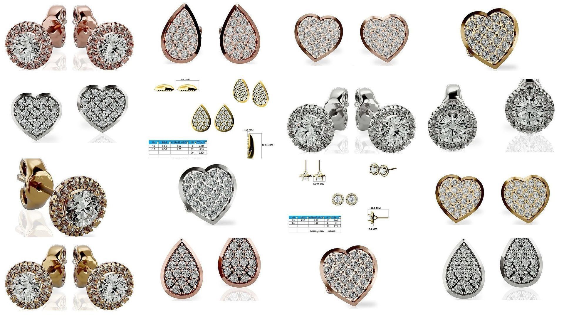 35 Earrings 3dm render details 3D Model Collection_3