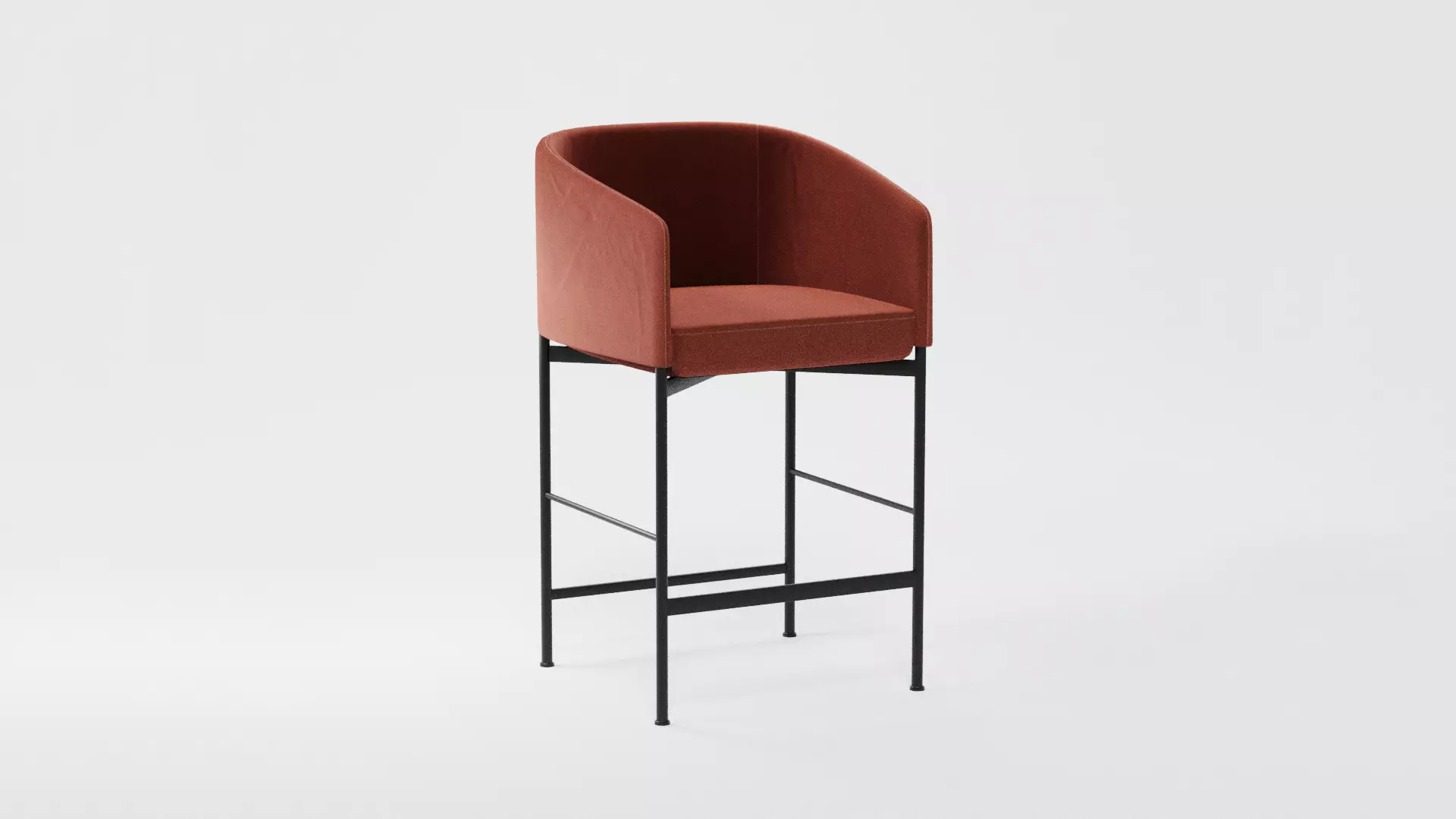 Chair orange bar with frame 3D model_0