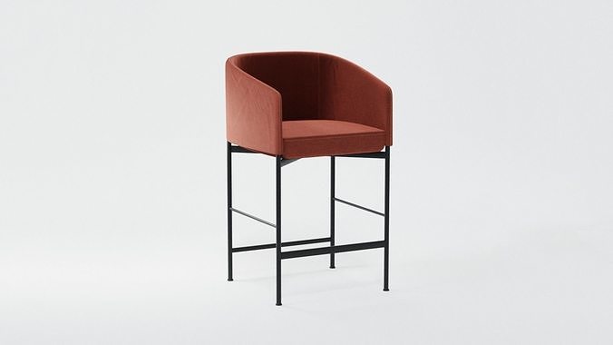 Chair orange bar with frame 3D model