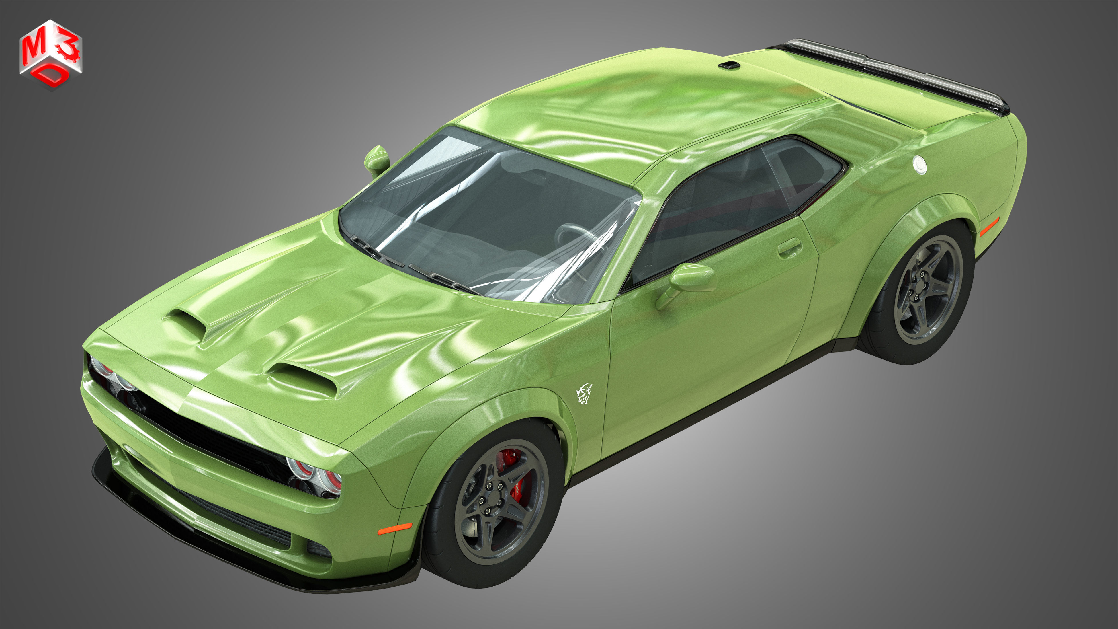 SRT HellCat -  Challenger 2021 3D model_4