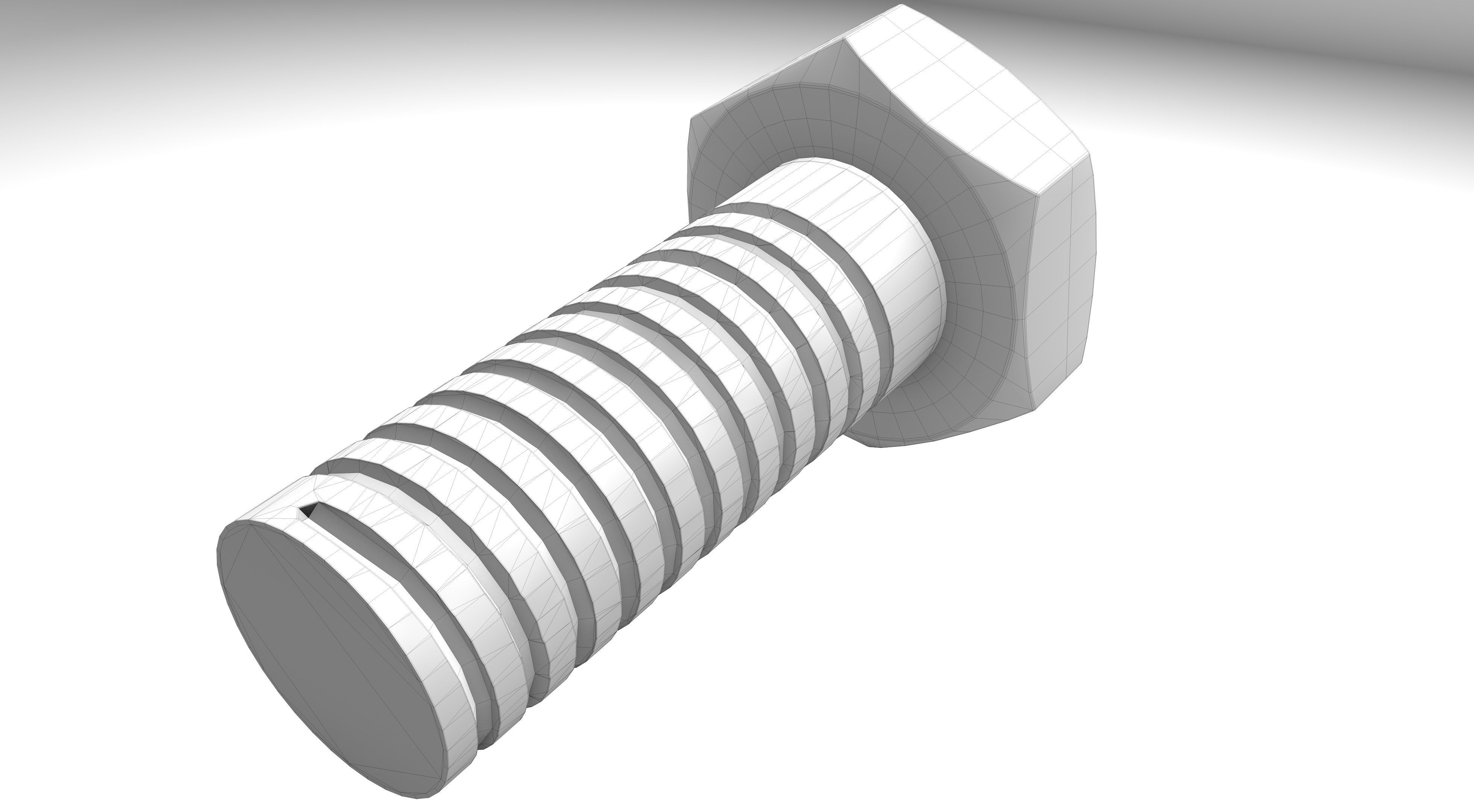 Hex Bolt Low-poly 3D model_9
