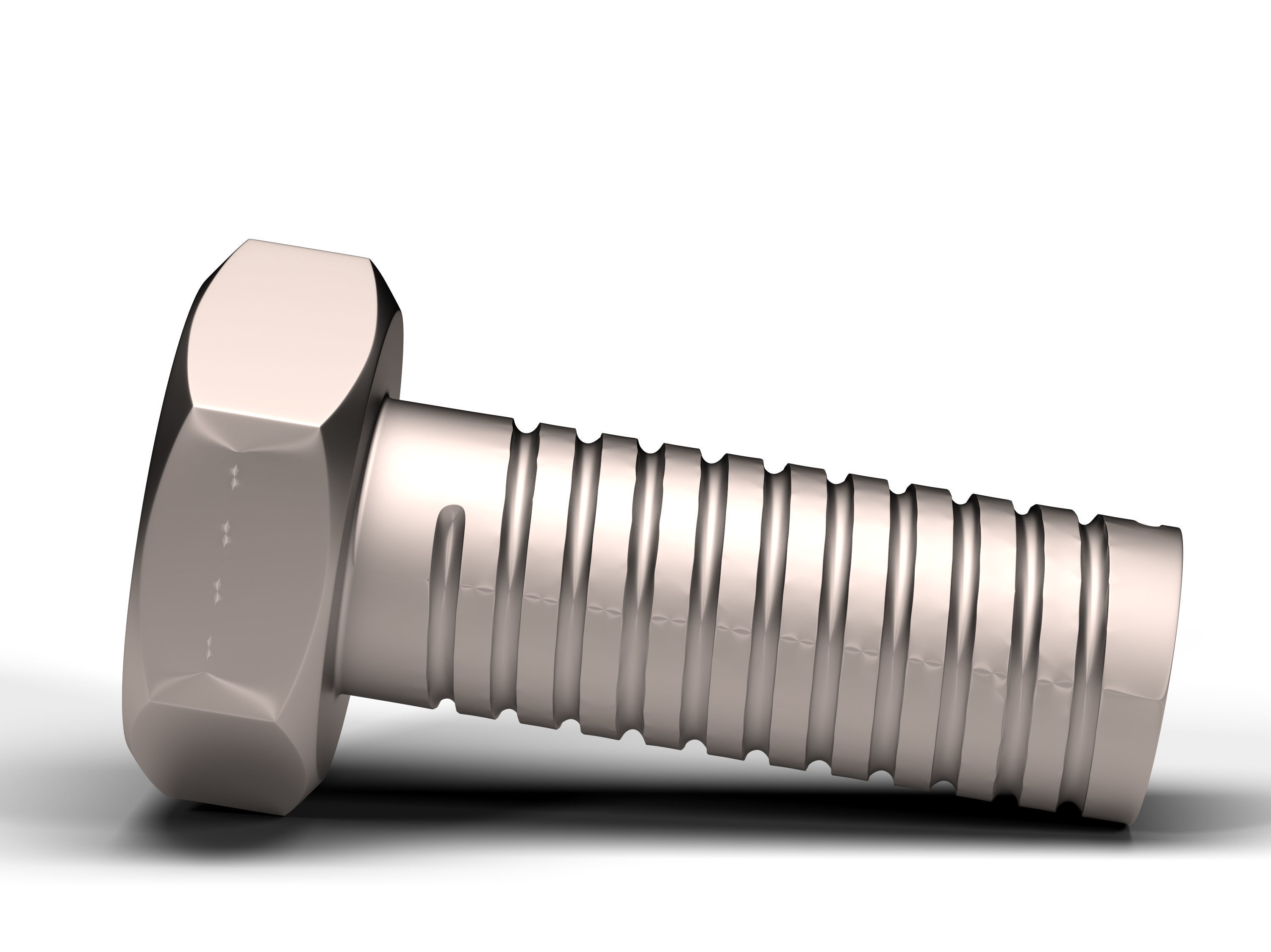 Hex Bolt Low-poly 3D model_5