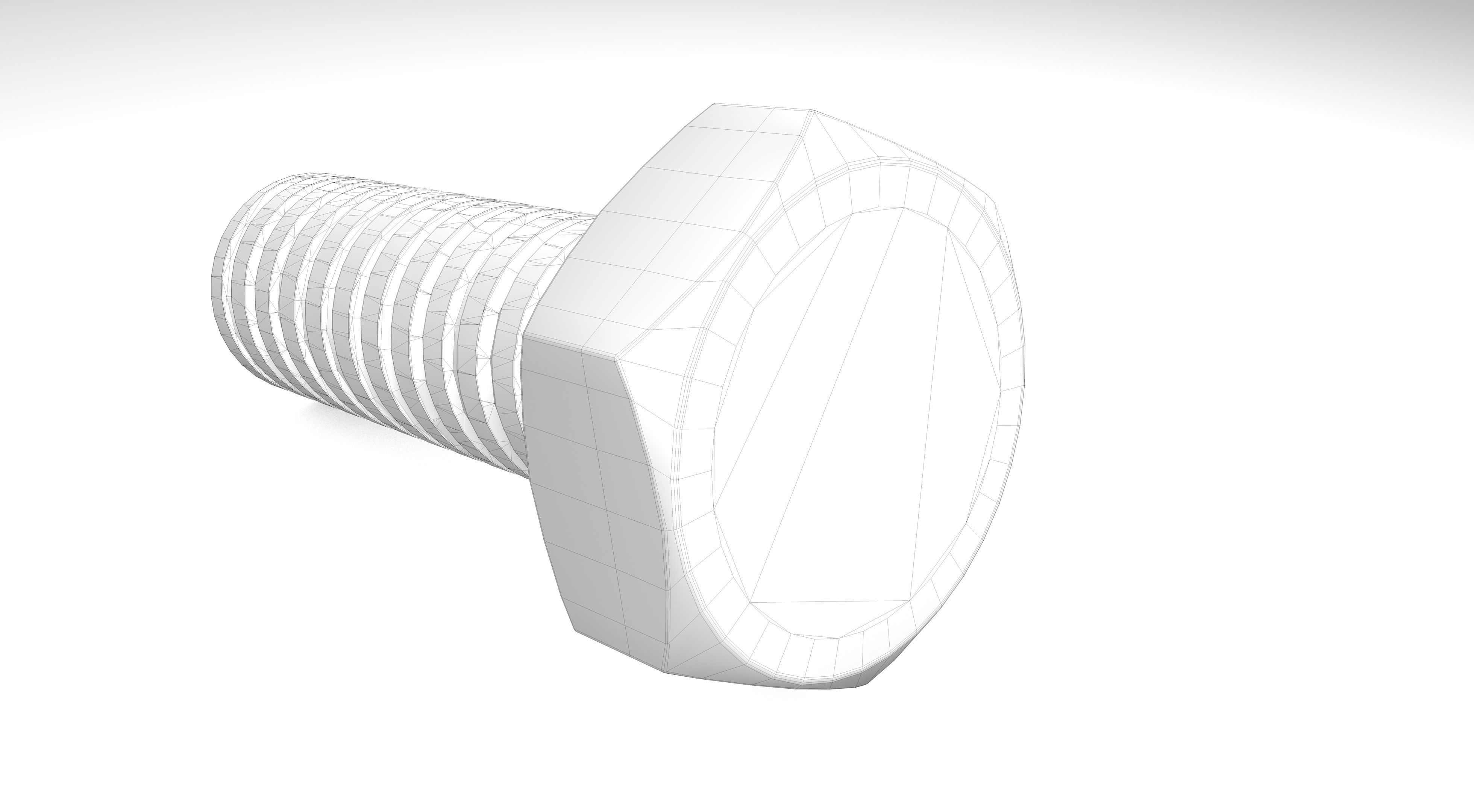 Hex Bolt Low-poly 3D model_7