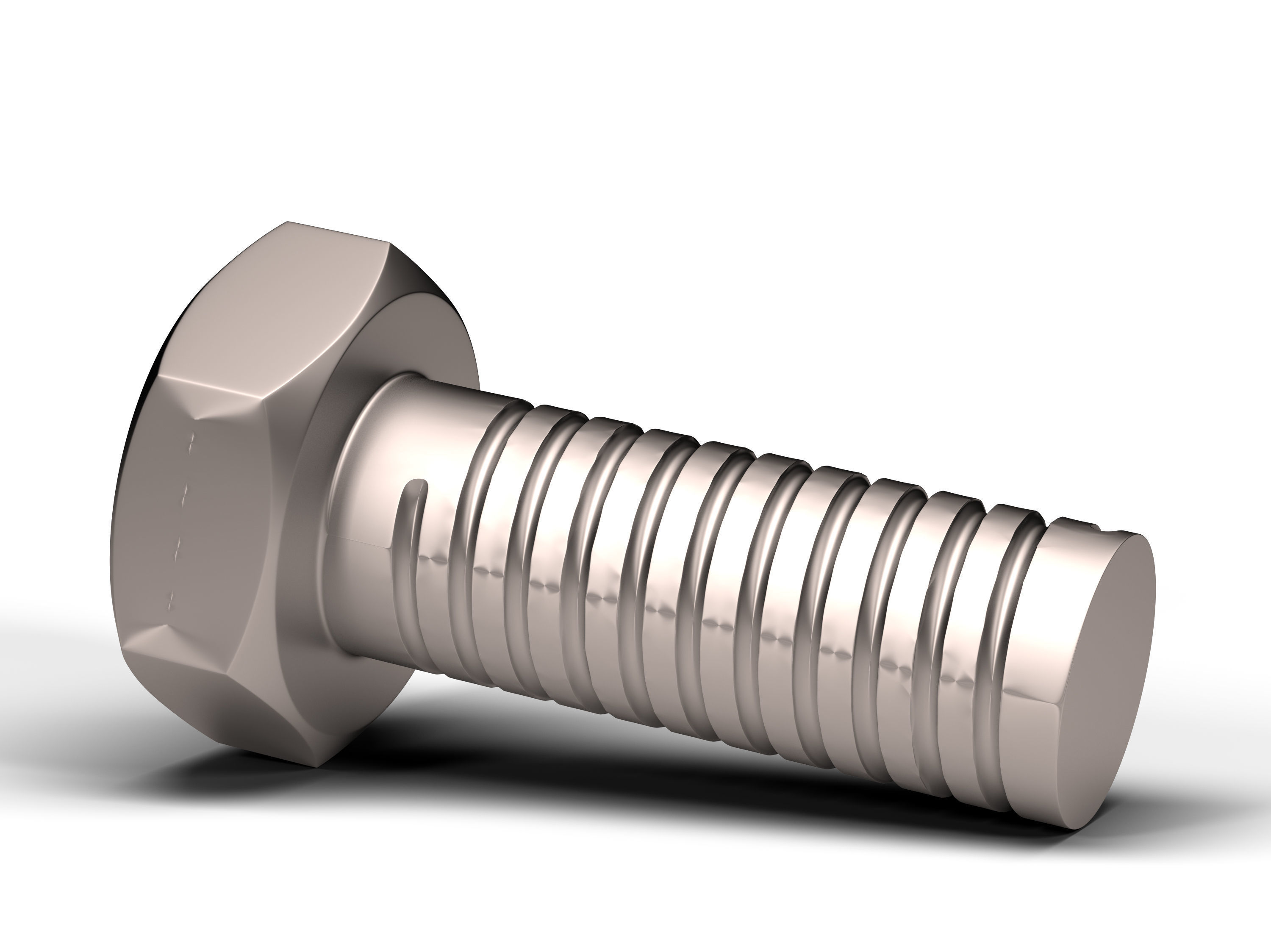 Hex Bolt Low-poly 3D model_2
