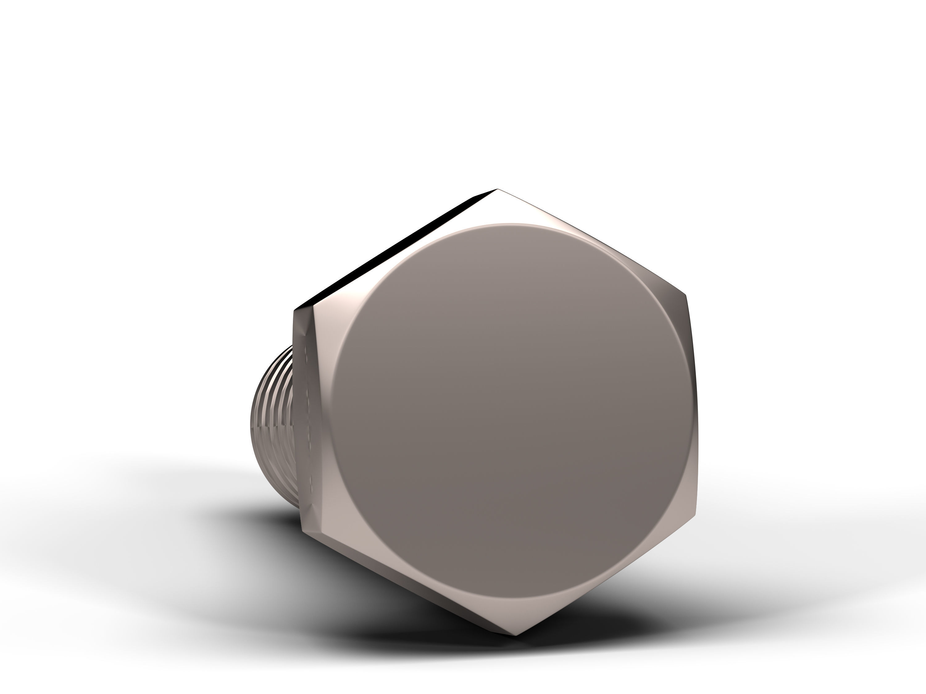 Hex Bolt Low-poly 3D model_4