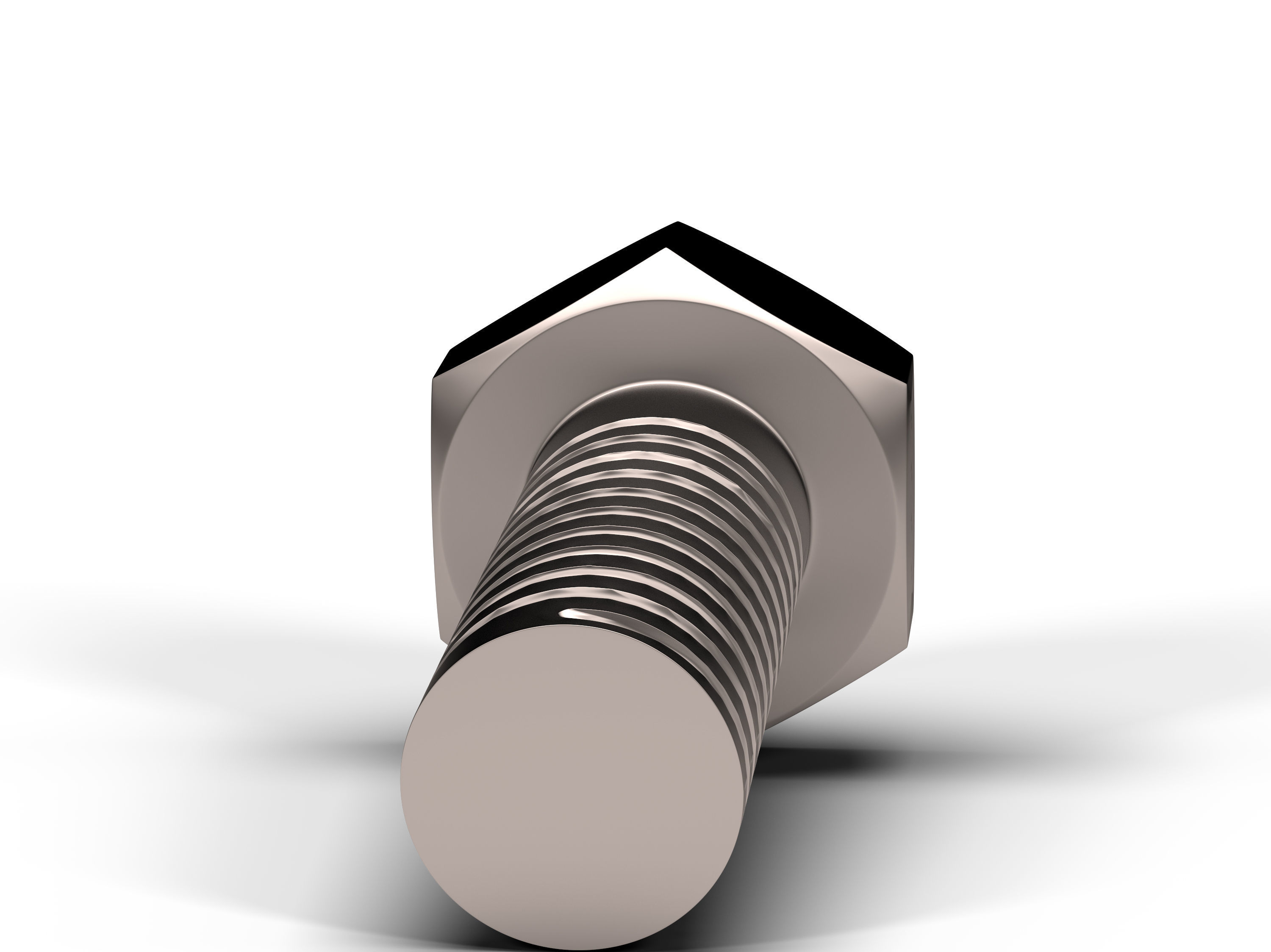Hex Bolt Low-poly 3D model_3