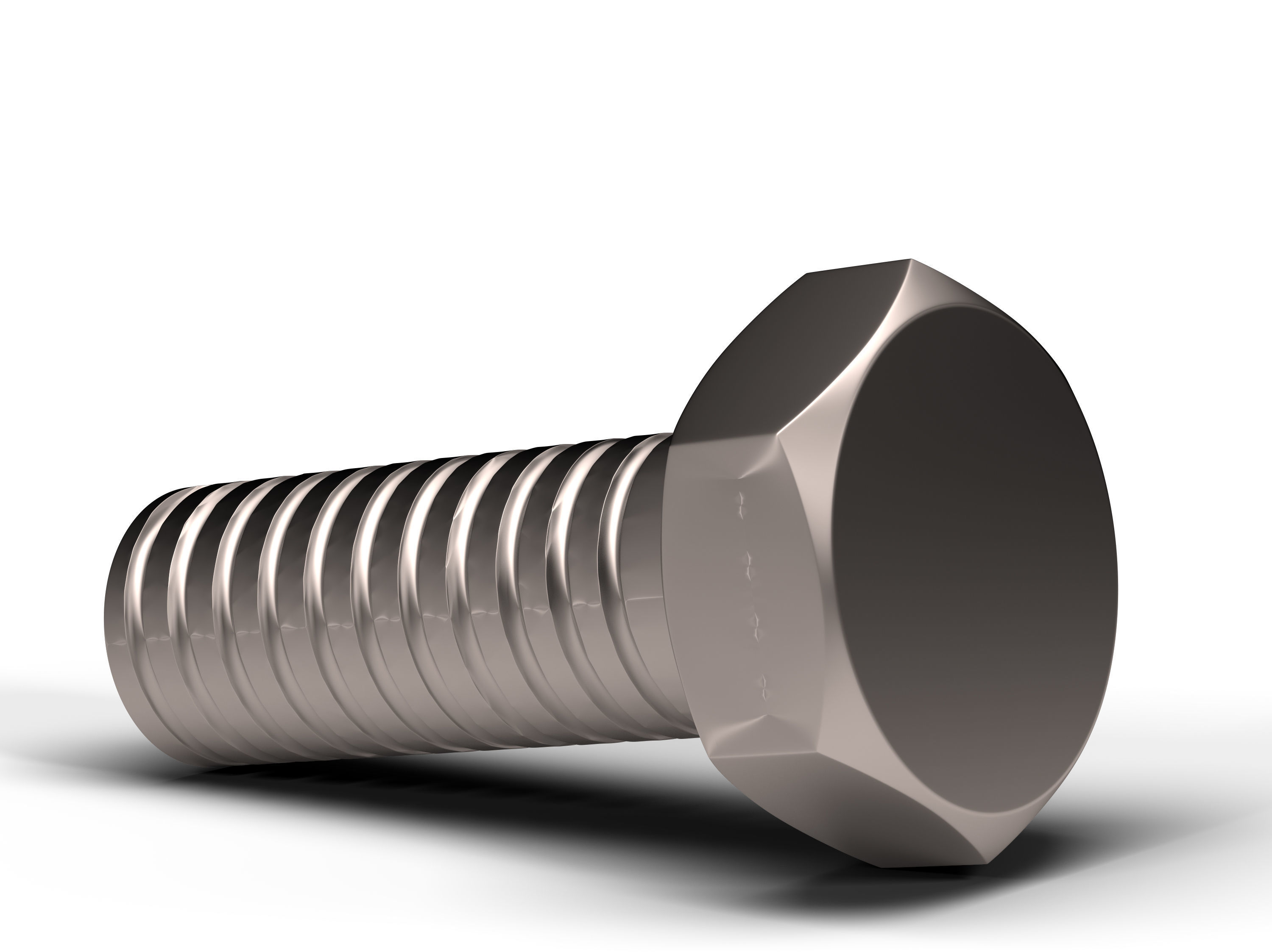 Hex Bolt Low-poly 3D model_1