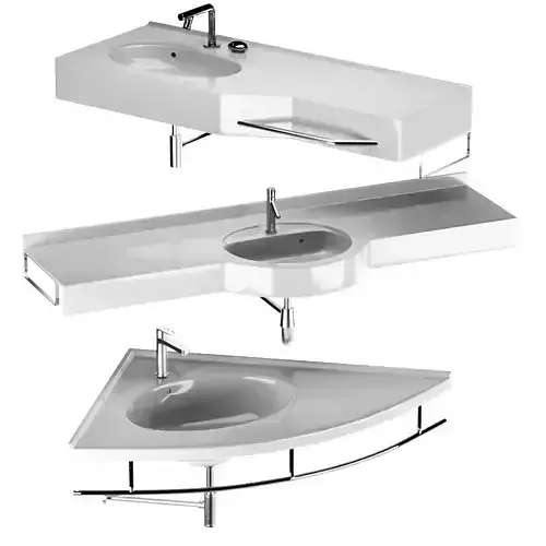 Aquaton set collection three different sinks and faucet