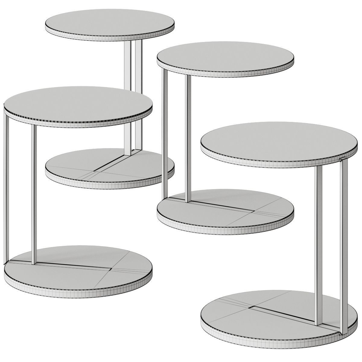 Meridiani Ralf Coffee and Side Table 3D model_1