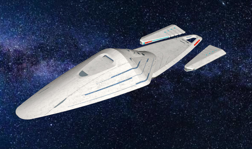 USS Voyager J Refit Modell 3D print model_4