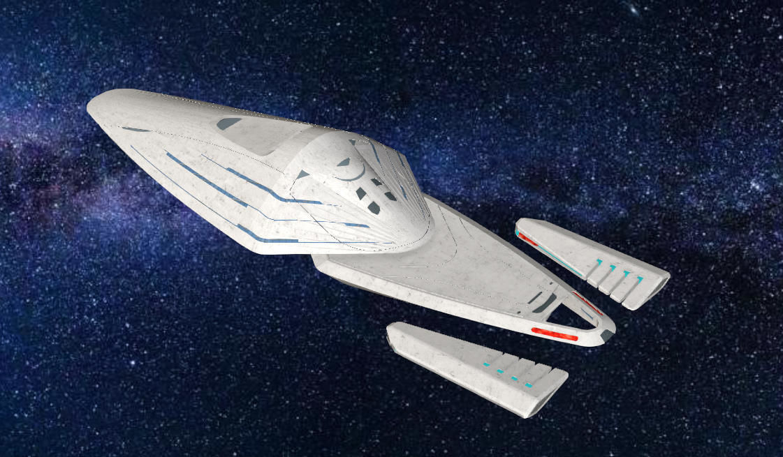 USS Voyager J Refit Modell 3D print model_5