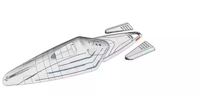 USS Voyager J Refit Modell 3D print model