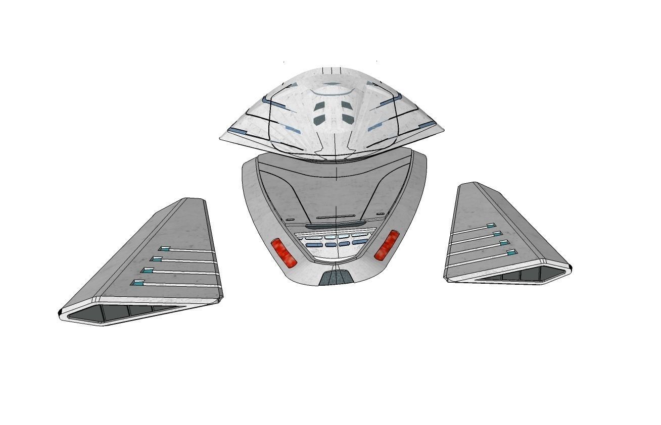 USS Voyager J Refit Modell 3D print model_2