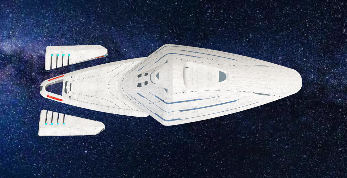 USS Voyager J Refit Modell 3D print model_8