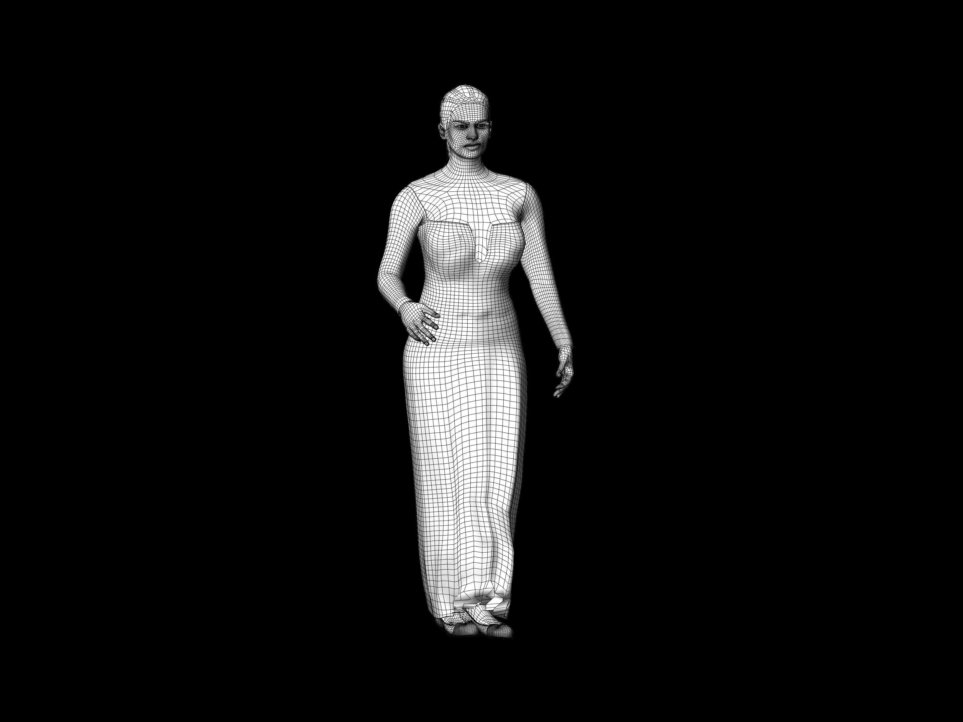 Female Character  Free low-poly 3D model_6