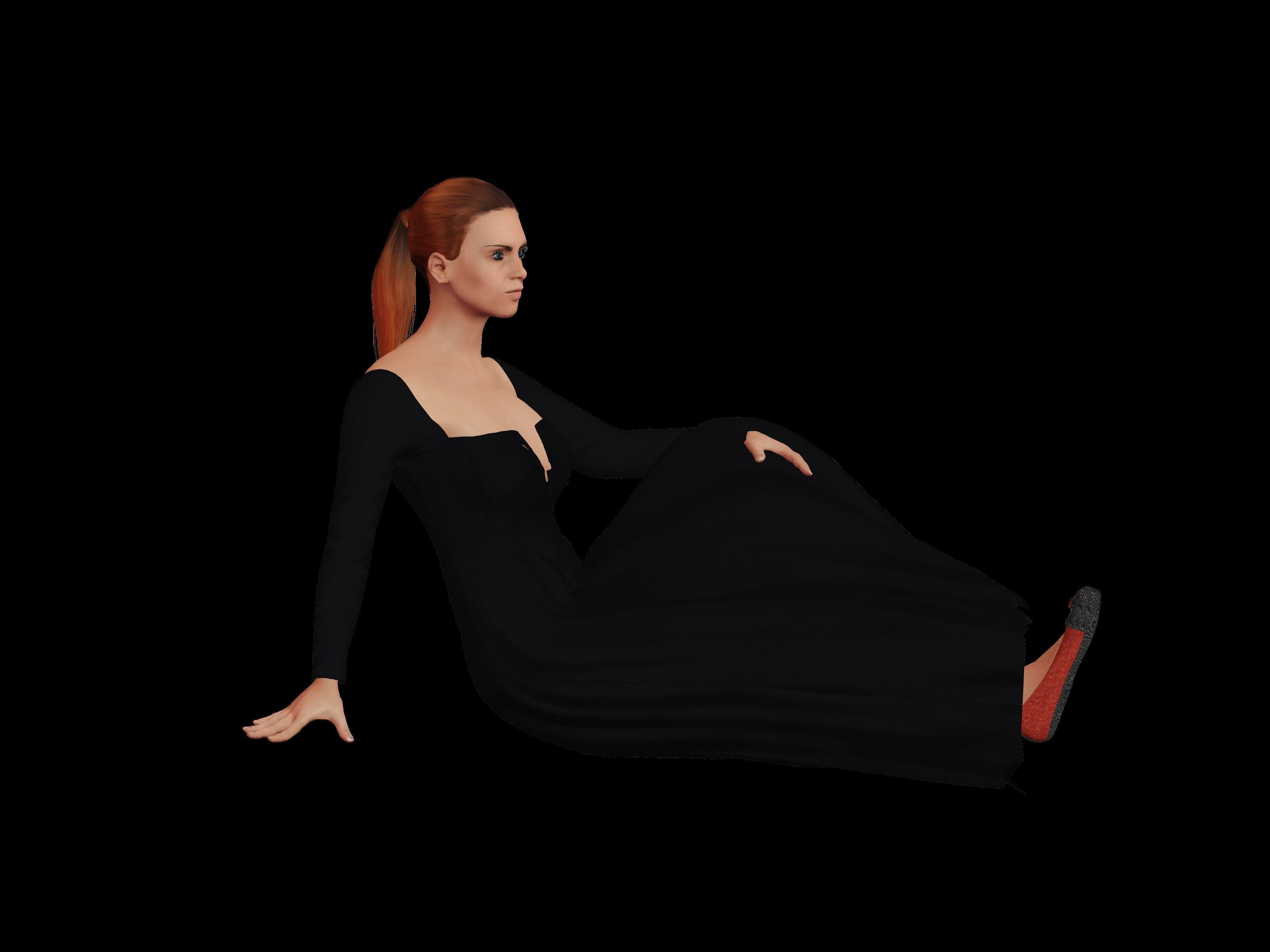 Female Character  Free low-poly 3D model_4