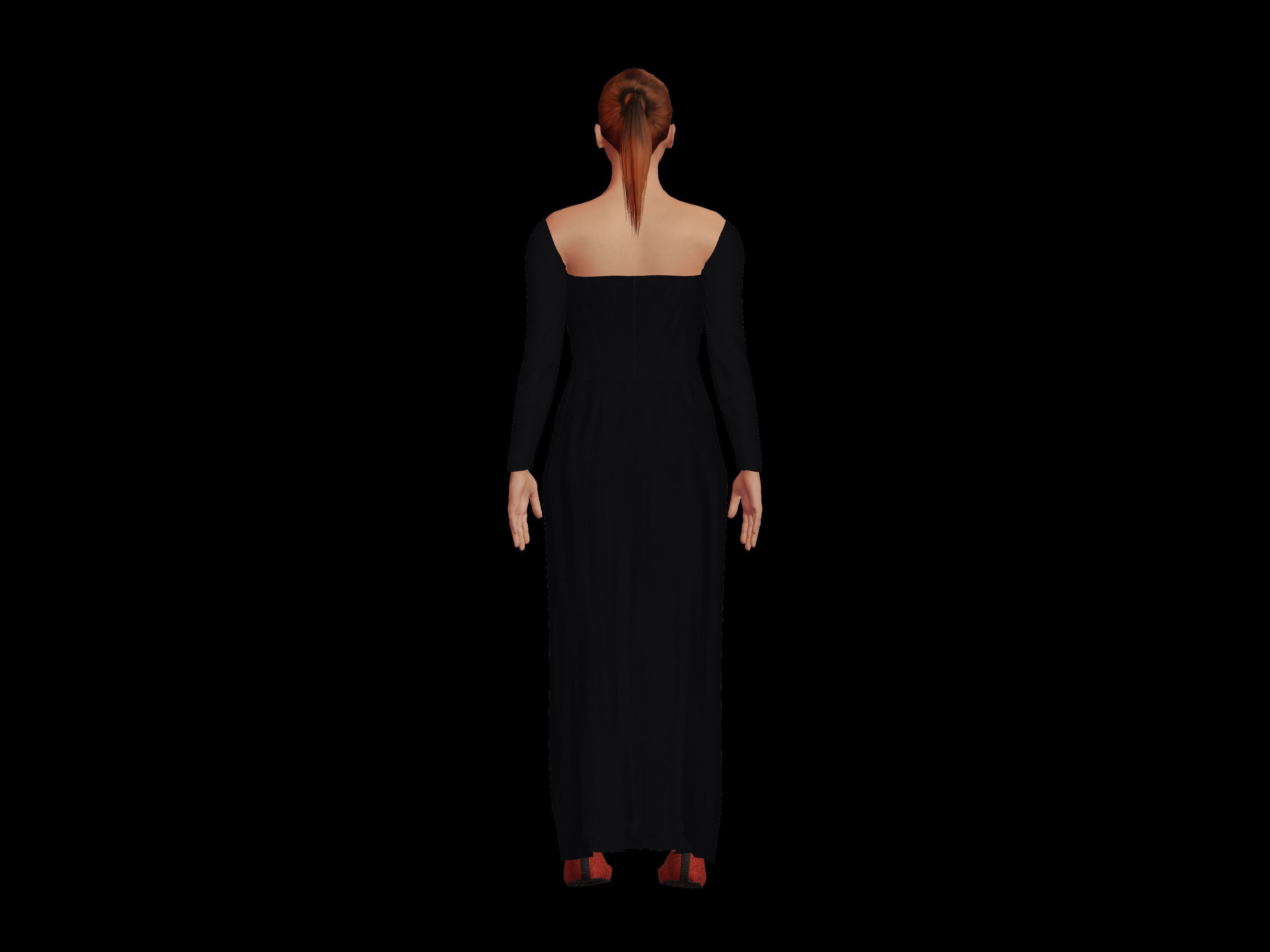 Female Character  Free low-poly 3D model_2