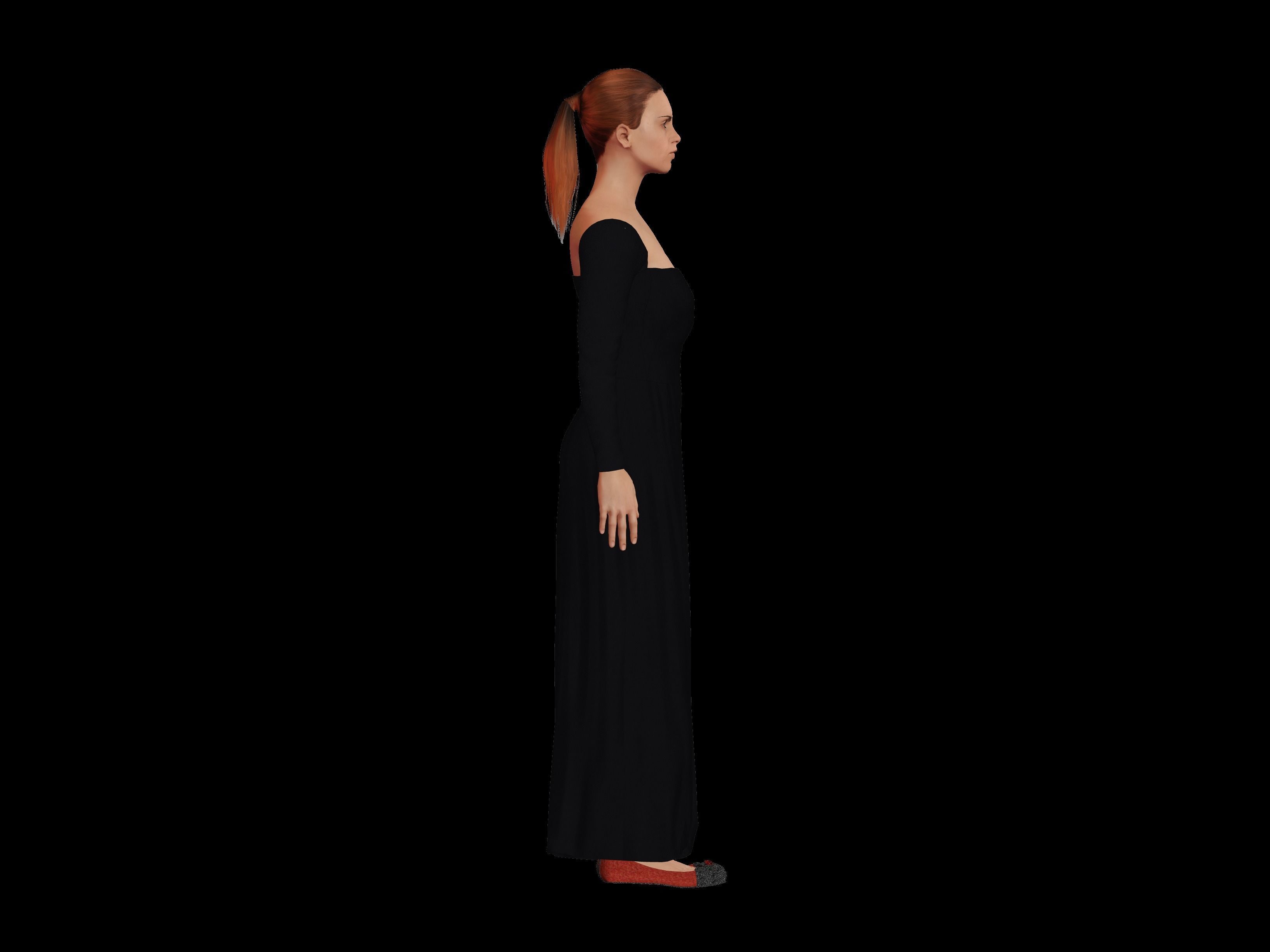 Female Character  Free low-poly 3D model_3