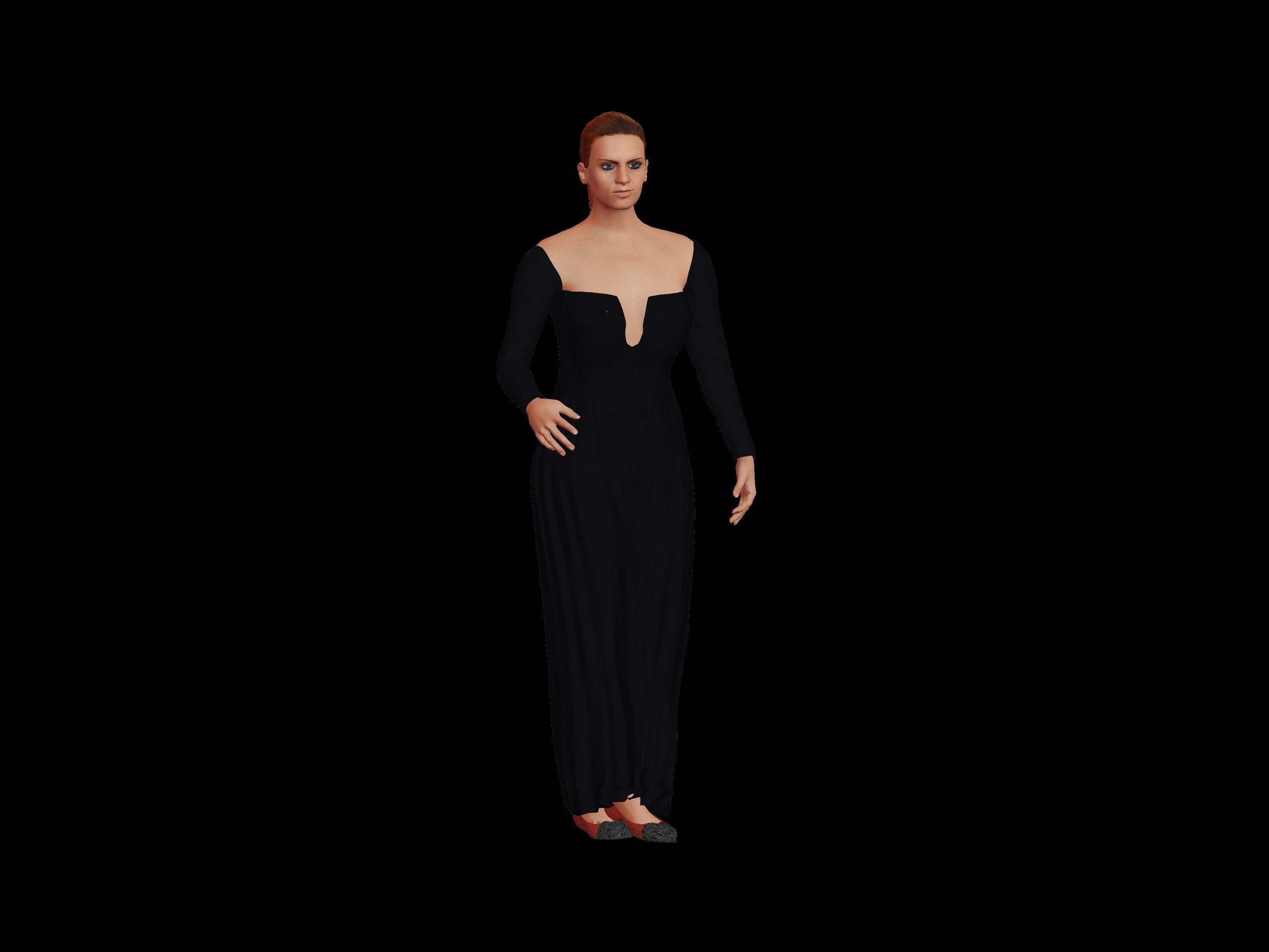 Female Character  Free low-poly 3D model_5