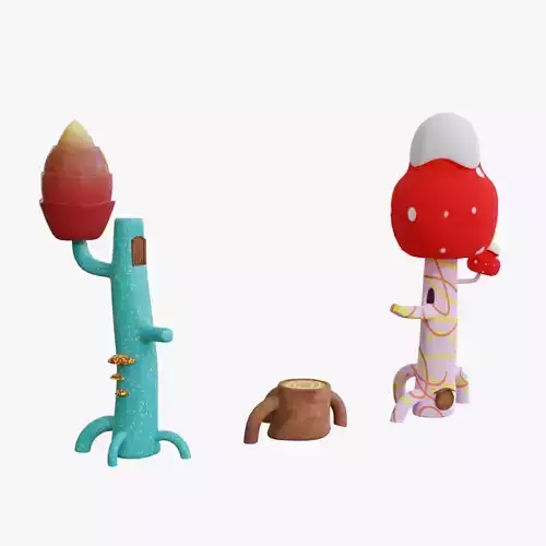 Cartoon abstract trees