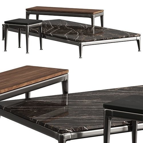 Flexform Pico Coffee Tables Complication 2 3D model