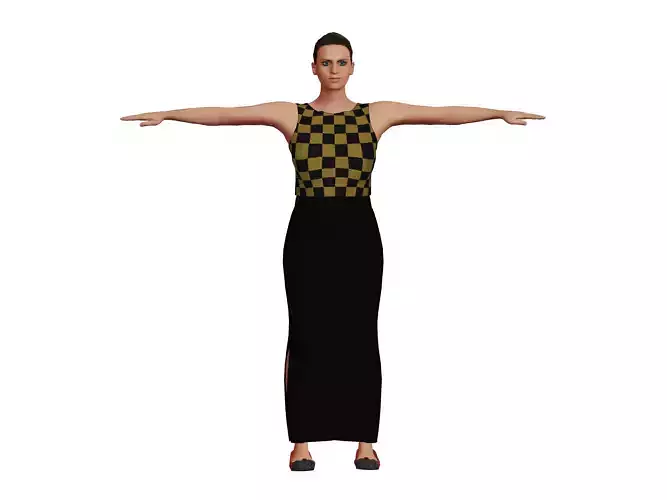 Female Character  Low-poly 3D model