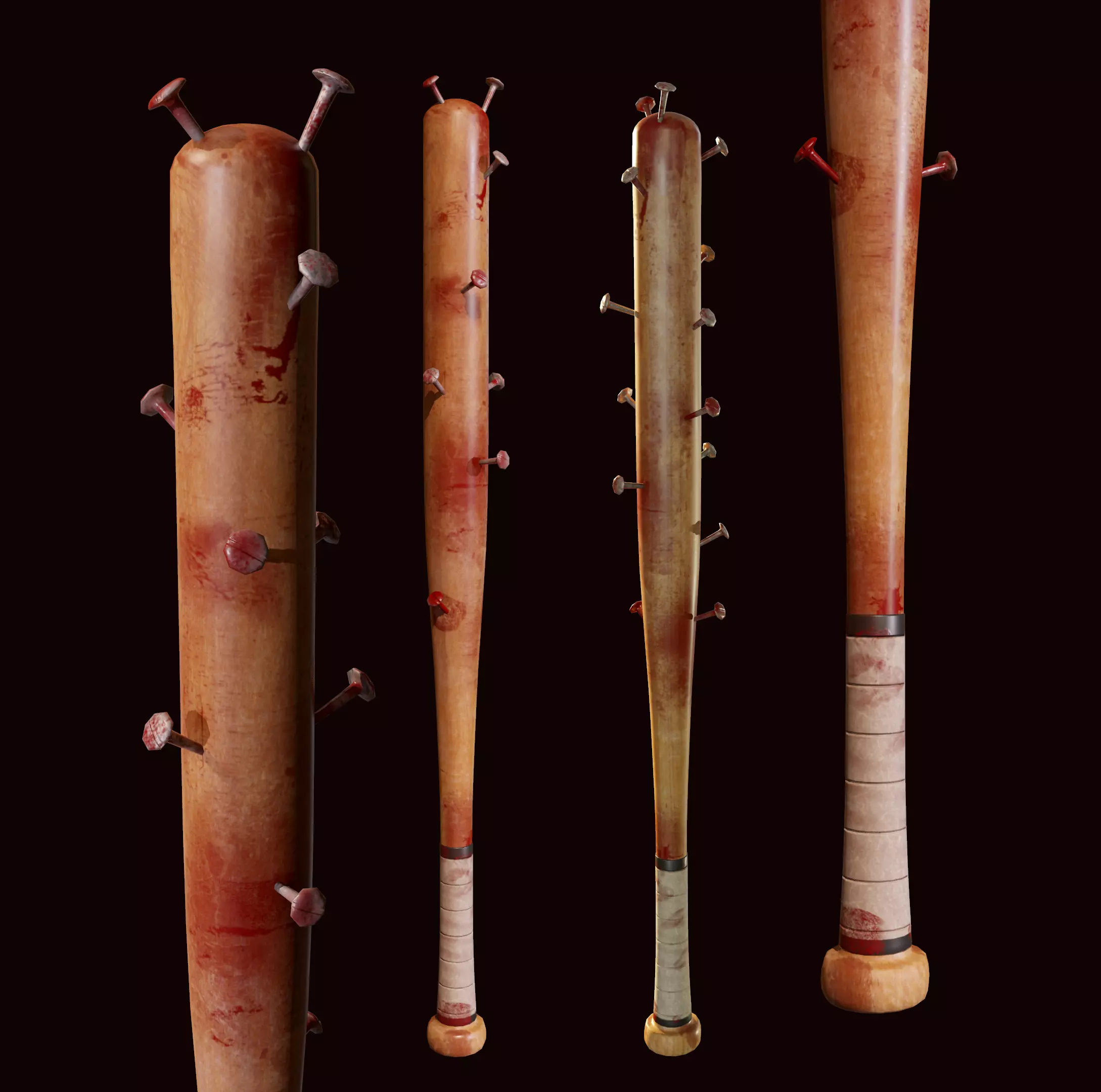 Baseball bat Low-poly 3D model_0