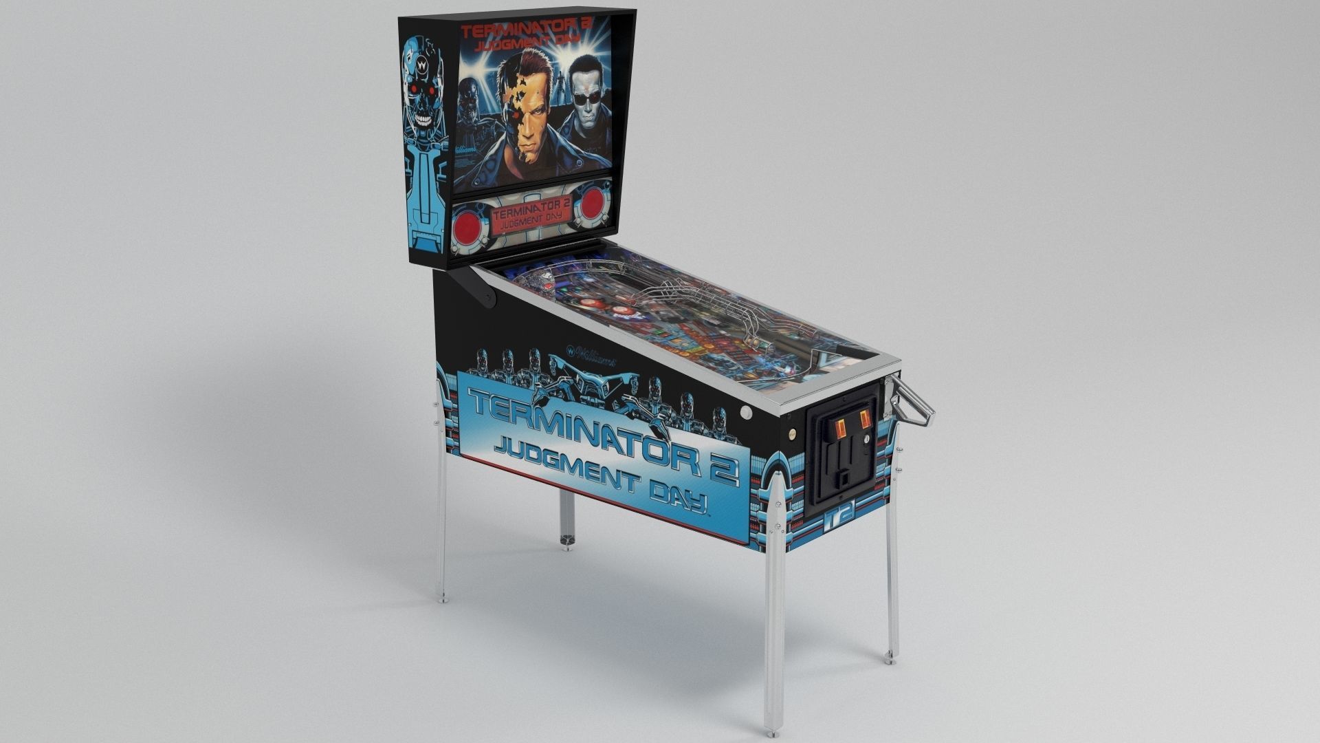 Terminator 2 Pinball Machine 3D model_1