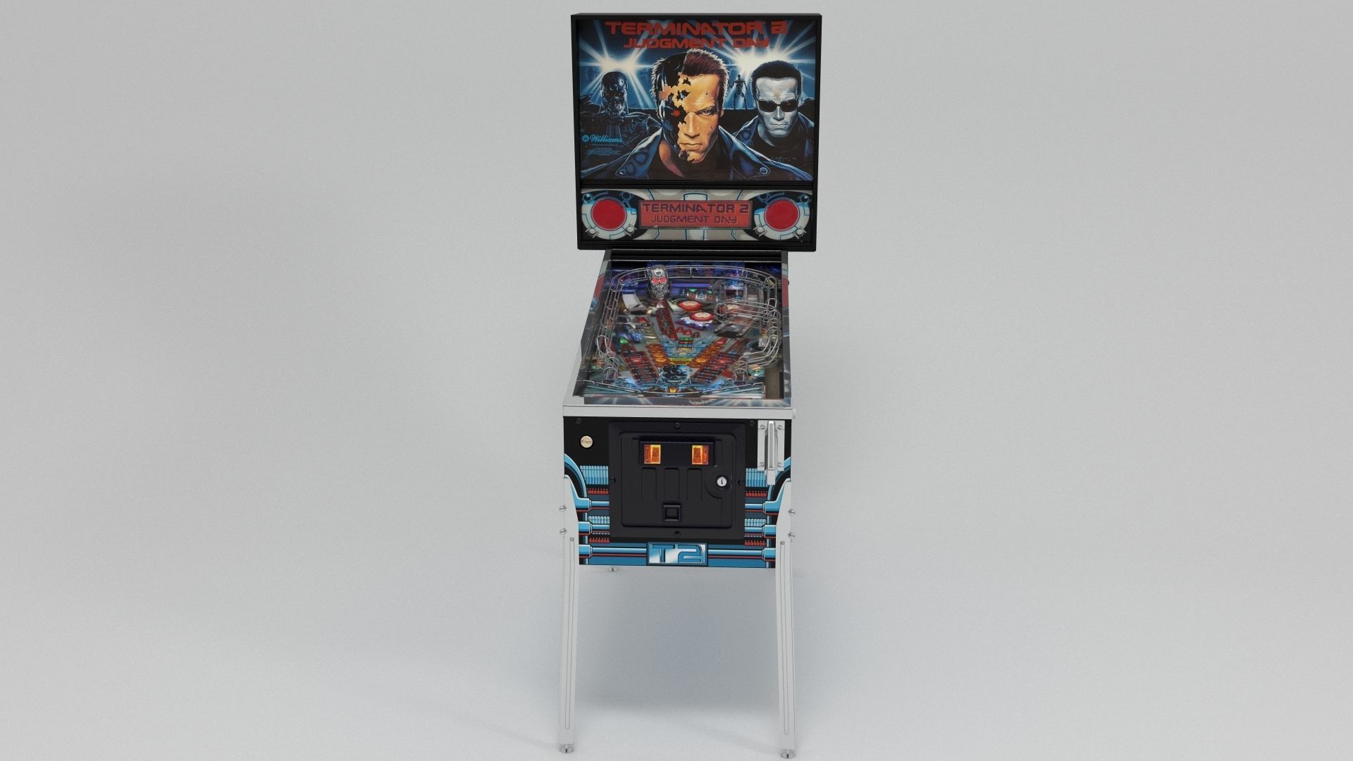 Terminator 2 Pinball Machine 3D model_2