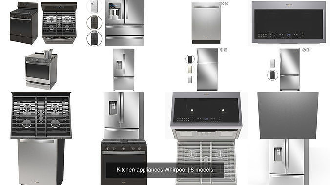 Kitchen appliances Whirpool 3D Model Collection
