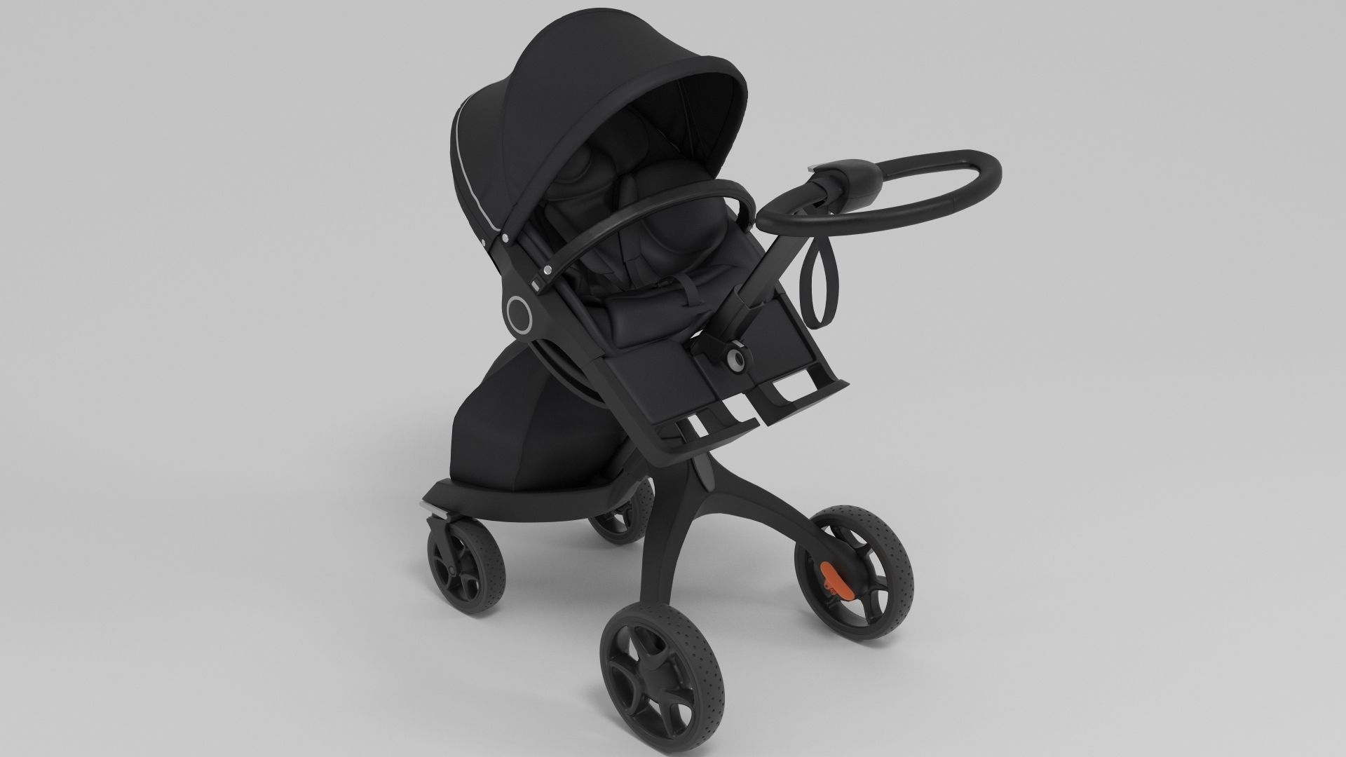 Stokke Black Xplory 6 Stroller 3D model_4