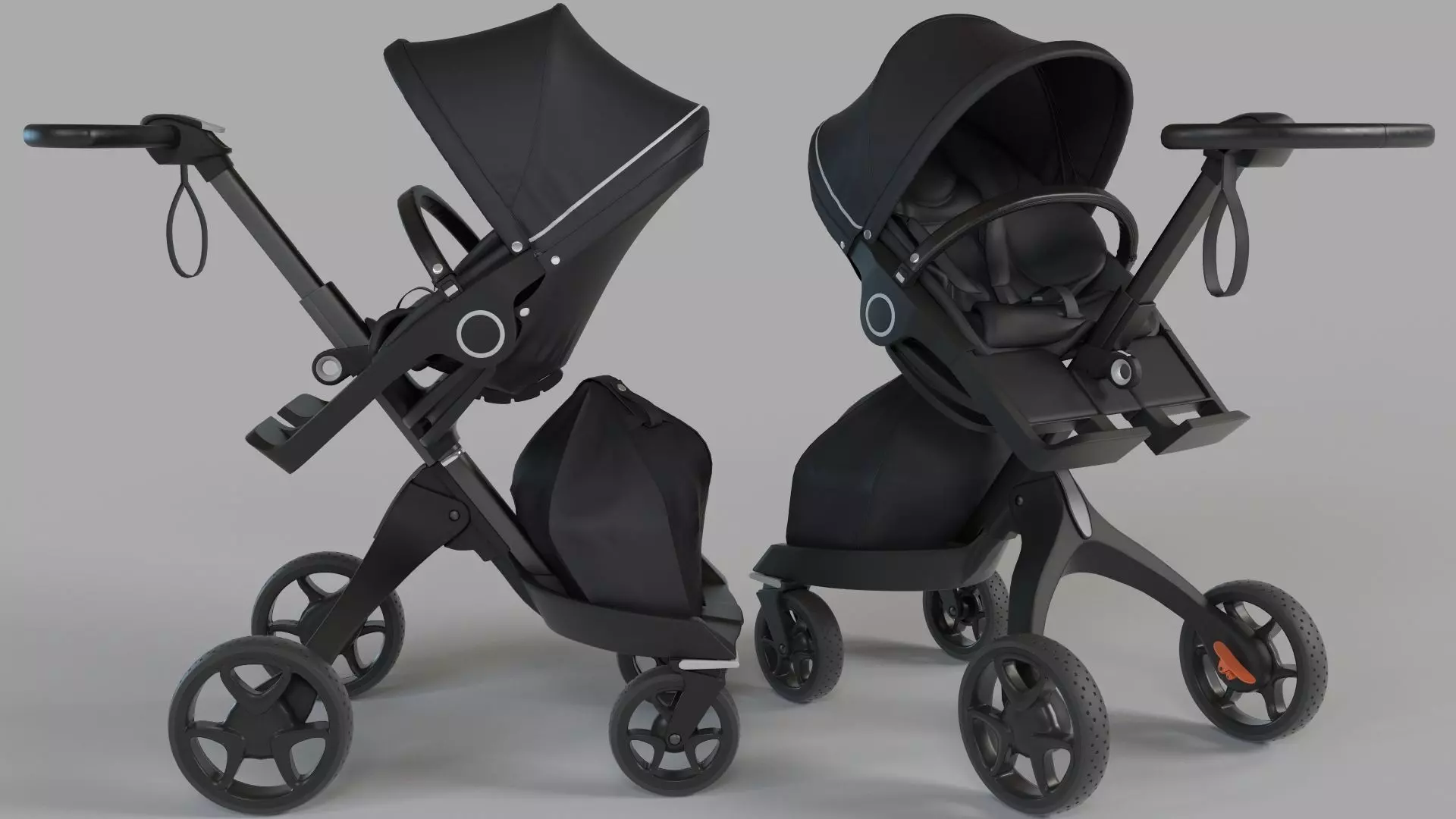 Stokke Black Xplory 6 Stroller 3D model_0