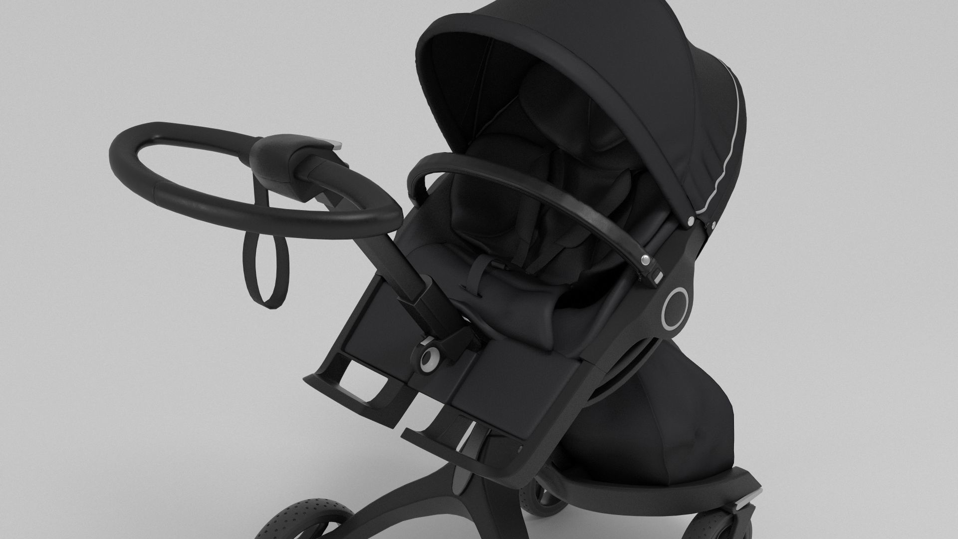 Stokke Black Xplory 6 Stroller 3D model_5