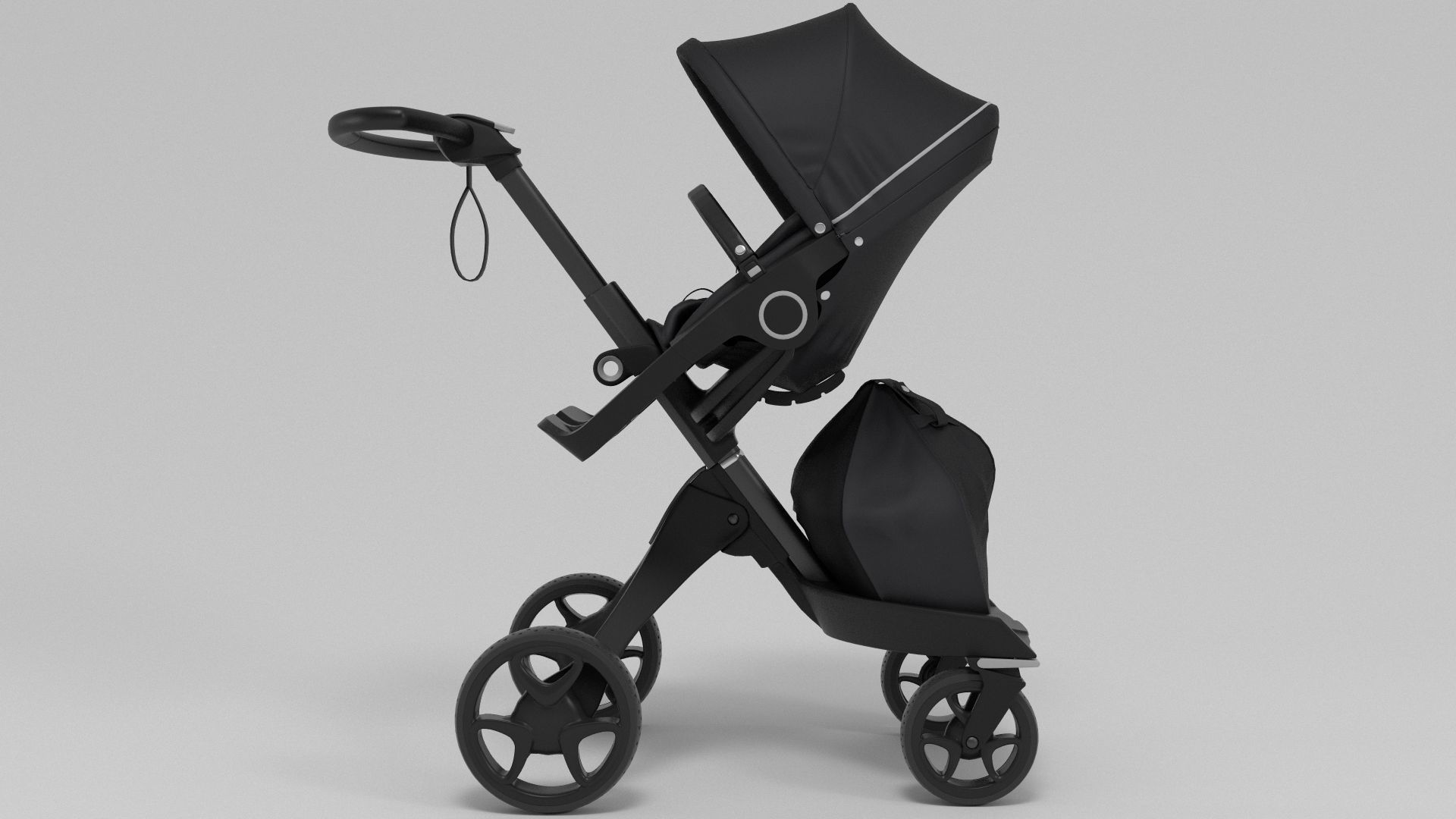 Stokke Black Xplory 6 Stroller 3D model_1