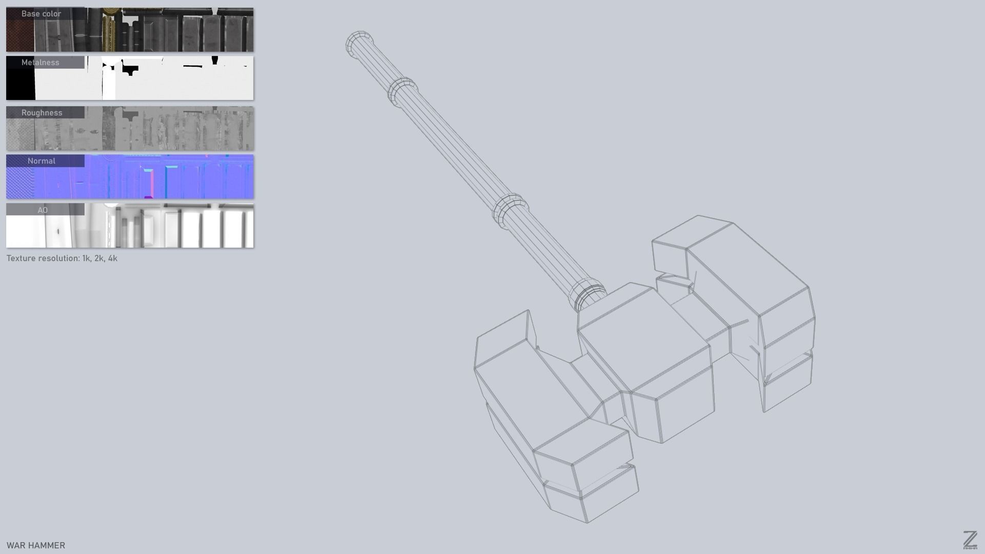 War Hammer Low-poly 3D model_2