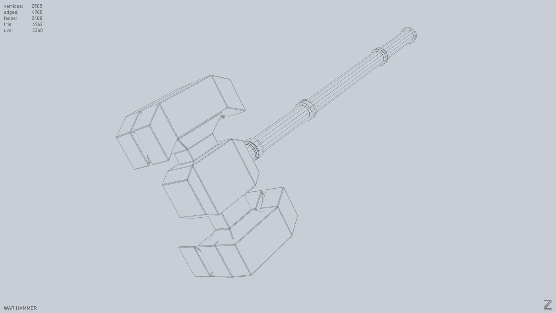 War Hammer Low-poly 3D model_12