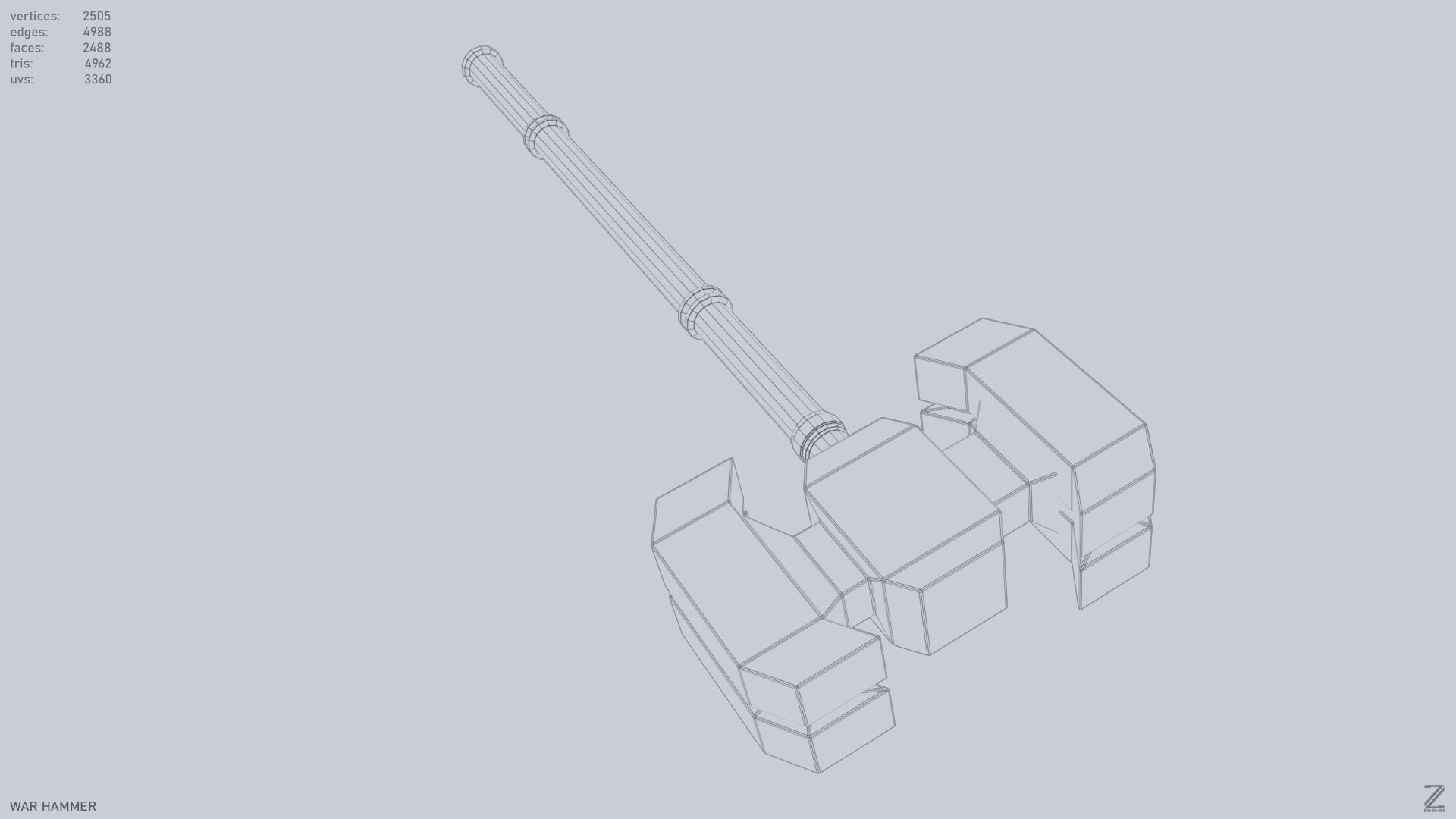 War Hammer Low-poly 3D model_13