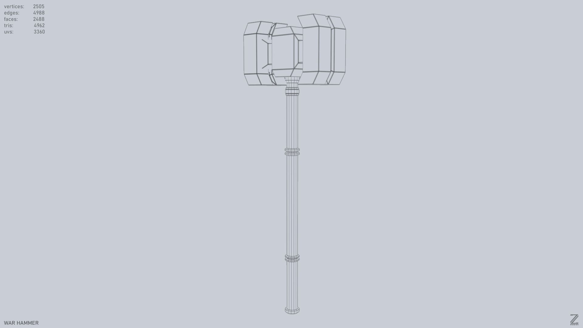 War Hammer Low-poly 3D model_9