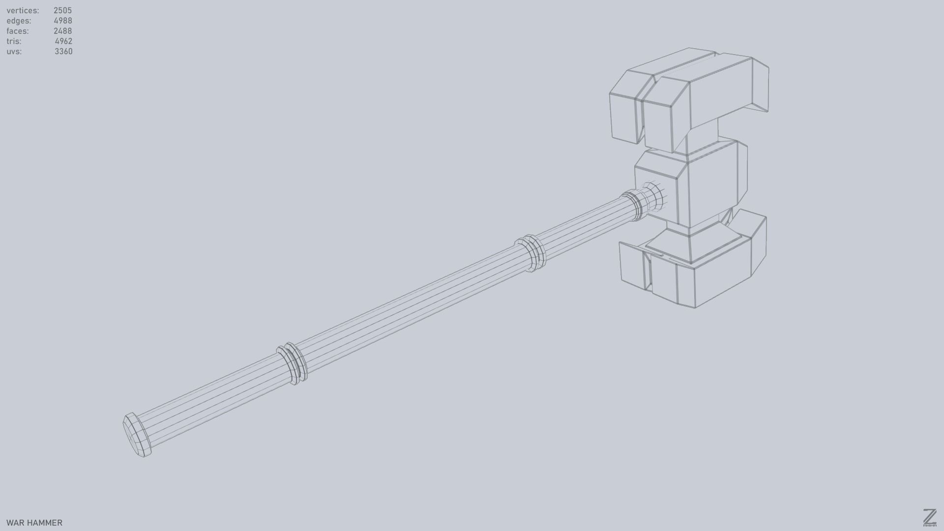 War Hammer Low-poly 3D model_14