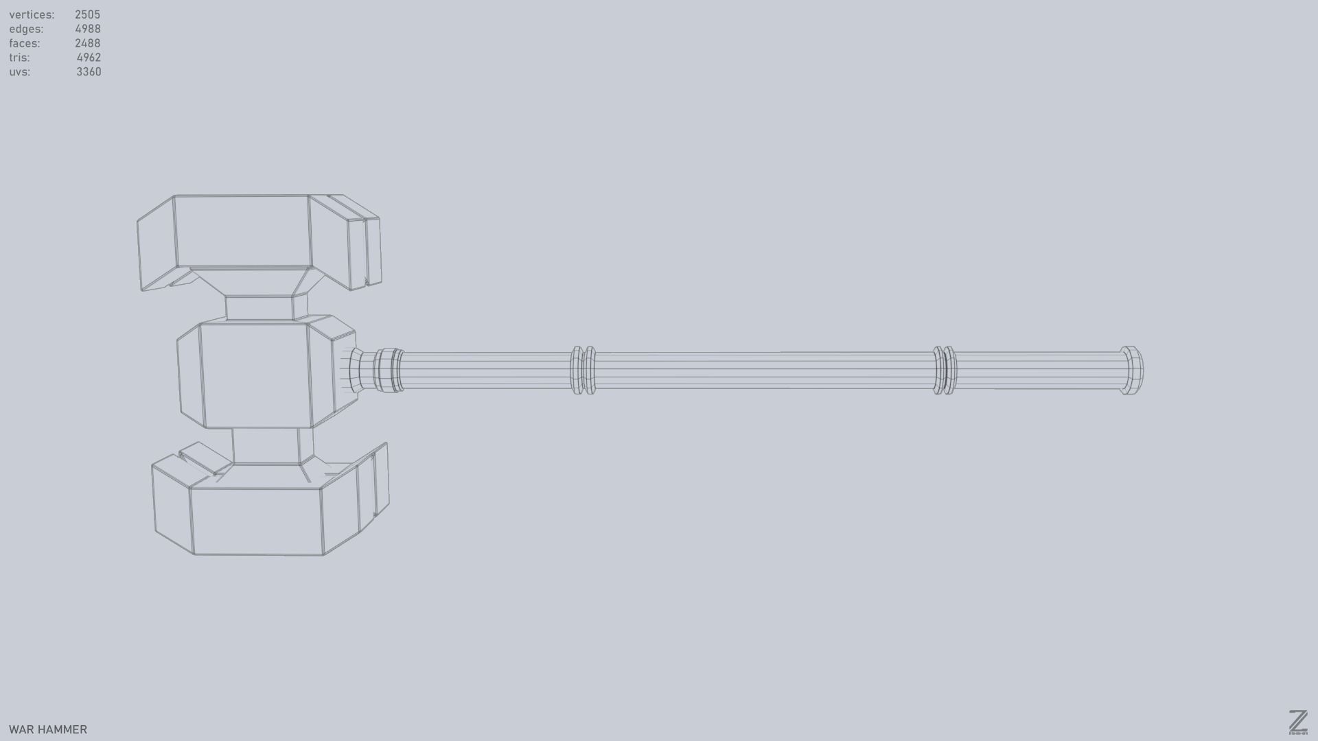 War Hammer Low-poly 3D model_11
