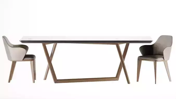 Modrest James - Contemporary Walnut - White Dining Table