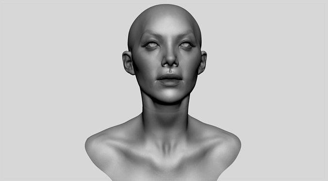Female Head v11 3D model