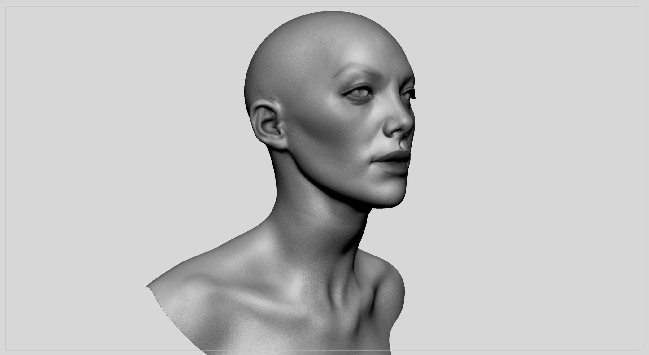 Female Head v11 3D model_1