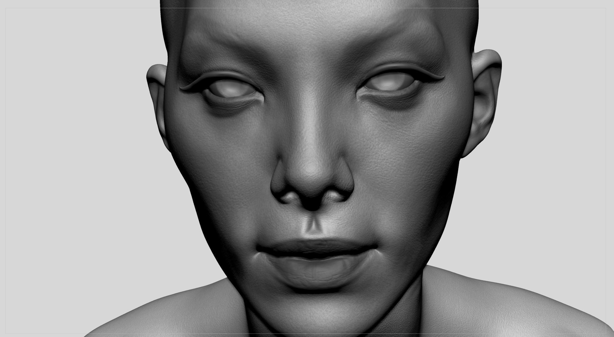 Female Head v11 3D model_8