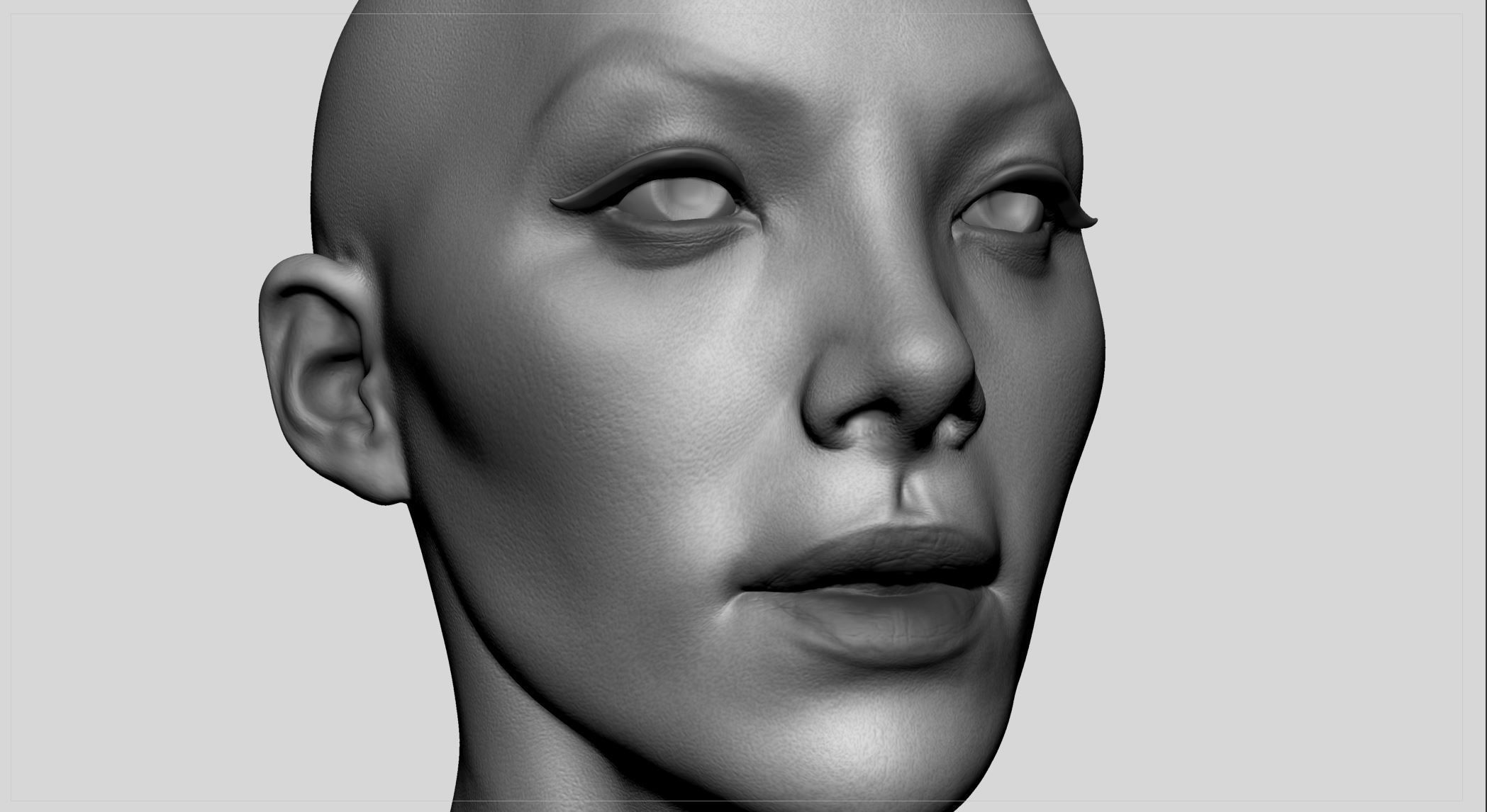 Female Head v11 3D model_7