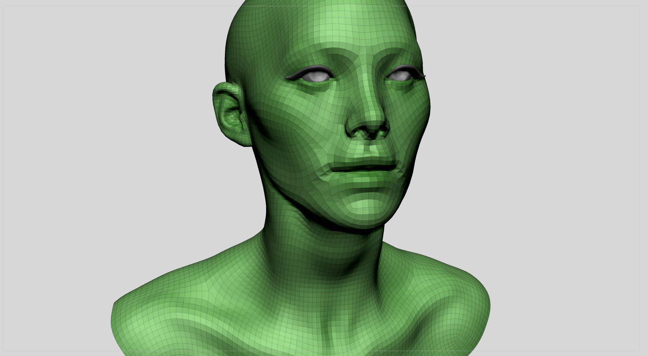 Female Head v11 3D model_9