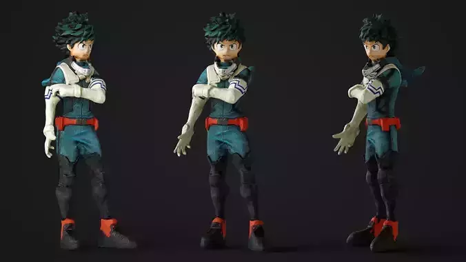 Deku My Hero Academia Low-poly 3D model