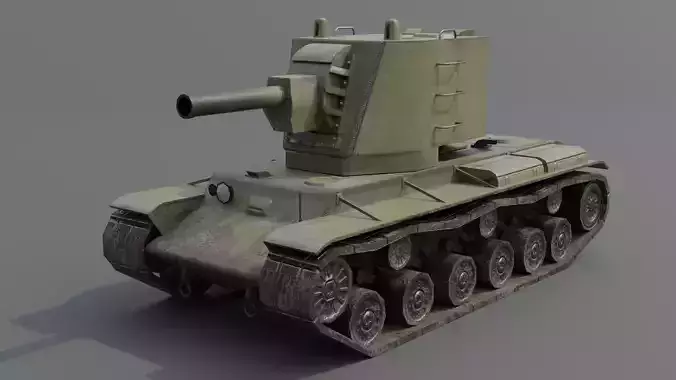 KV-2 1939 Heavy Assault Tank  Low-poly 3D model