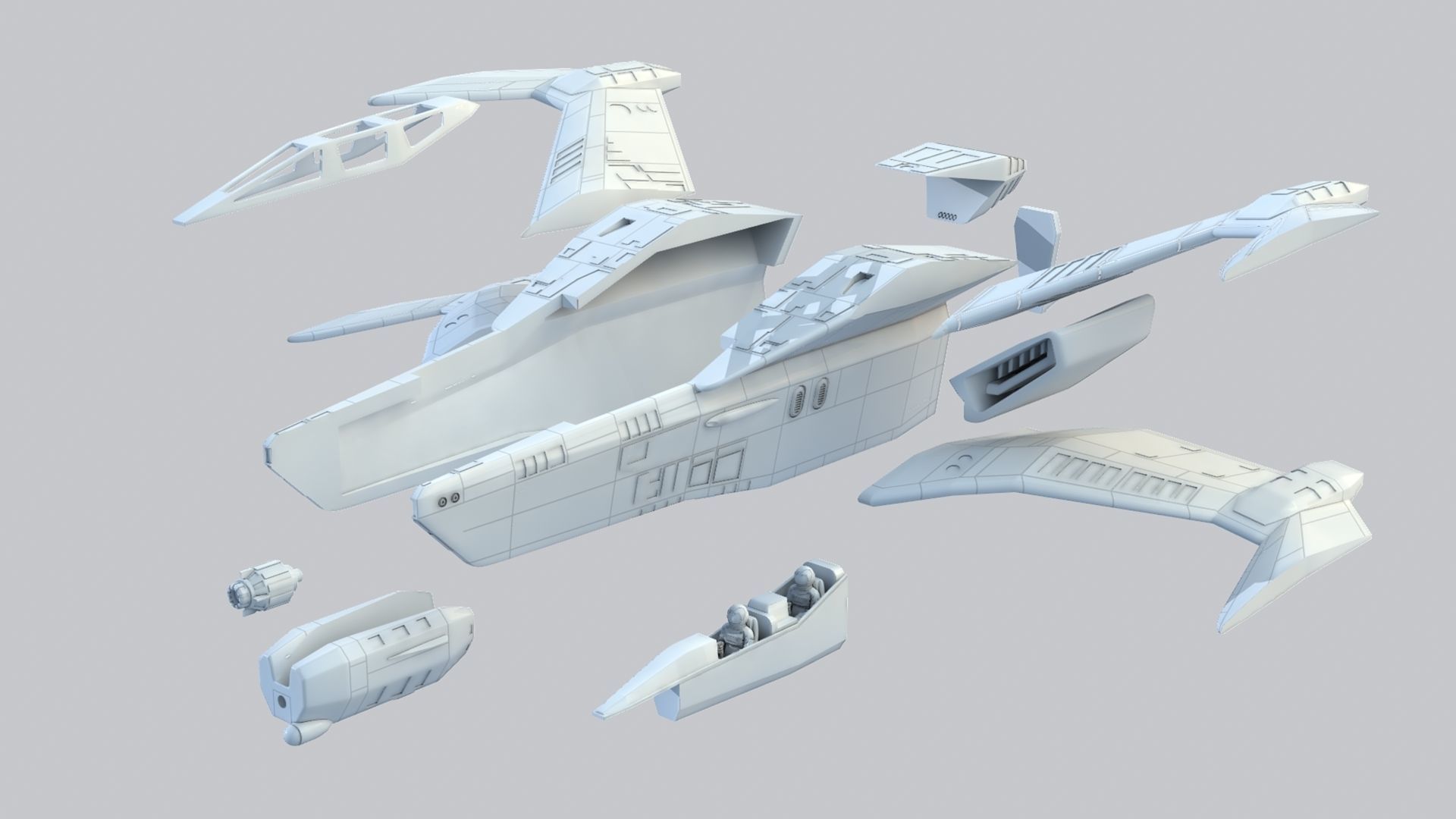 babylon 5 Thunderbolt 3D STL file 1 48th scale 3D print model_4