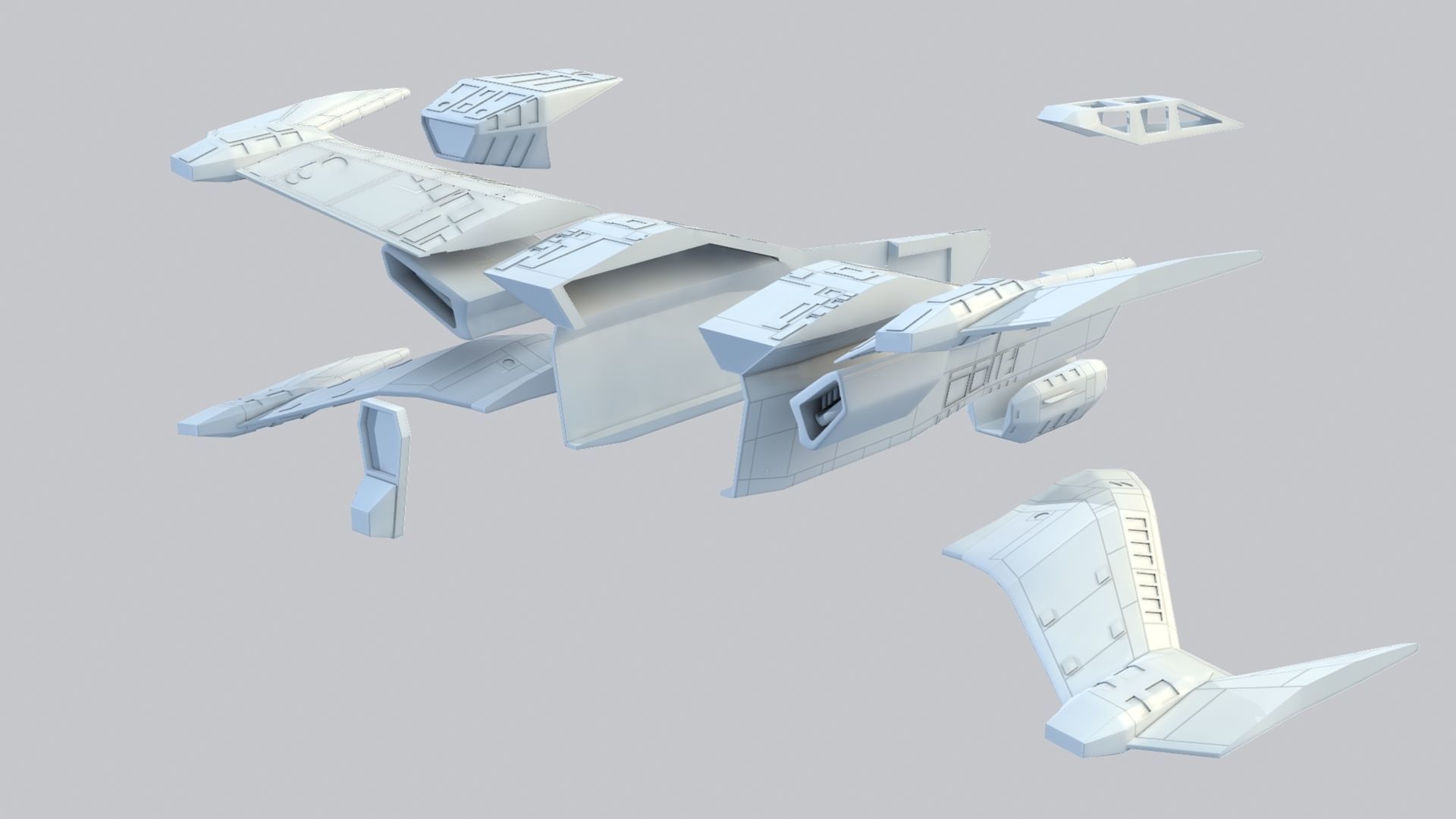 babylon 5 Thunderbolt 3D STL file 1 48th scale 3D print model_5